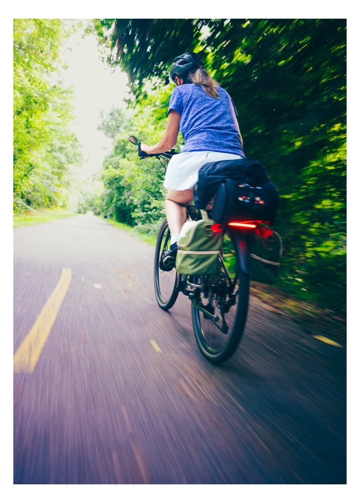Deborah Riding Her Bike in Columbus